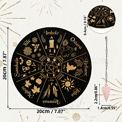 Ahademaker diy wiccan 祭壇用品キット  コーン天然ローズクォーツペンダント付き  304ステンレススチールアズキチェーンネックレスと木製振り子ボード  言葉  3個/セット&nbsp;AJEW-GA0004-66B