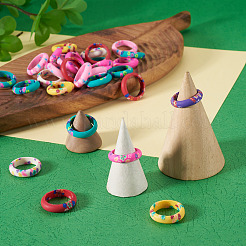 30Pcs Handmade Polymer Clay Finger Rings&nbsp;RJEW-TA0001-11B