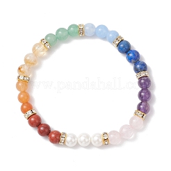 Natural & Synthetic Gemstone & Shell Pearl Beaded Stretch Bracelets for Women&nbsp;BJEW-JB12175