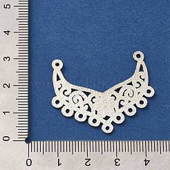 ラックメッキ合金シャンデリア部品リンク  鉛フリー及びカドミウムフリー  花  銀  29x36x1mm  穴：1.4~1.6mm&nbsp;FIND-C063-08S