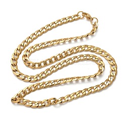 304 Stainless Steel Cuban Link Chain Necklaces&nbsp;NJEW-S442-01G