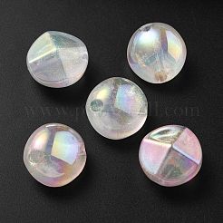 UVメッキ蓄光透明アクリルビーズ  暗闇で光る  ラウンド  ミックスカラー  21x21.5x15mm  穴：4mm&nbsp;OACR-P010-05