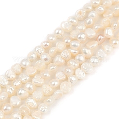 天然養殖淡水パールビーズ連売り  研磨両側  グレード3 A  フローラルホワイト  3~4mm  穴：0.6mm  約95~102個/連  14.17~14.33''（36~36.4センチメートル）&nbsp;PEAR-P064-19B-04E