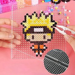 5x5mmDIYアイロンビーズに使用正方形ABCプラスチックペグボード  透明  146x146x7mm&nbsp;DIY-YW0008-16