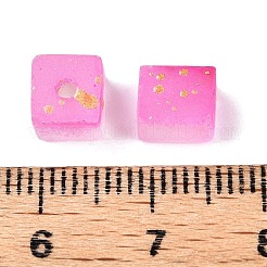 Frosted Glass Beads with Golden Glitter Powder&nbsp;DGLA-NH001-6mm-01H