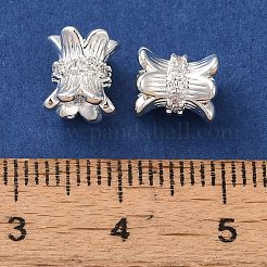 Rack Plating Brass Pave Clear Cubic Zirconia Spacer Beads&nbsp;KK-M285-18S