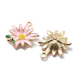 合金エナメルチャーム  花のチャーム  ピンク  28x21x7mm  穴：2mm&nbsp;FIND-H016-01G-03