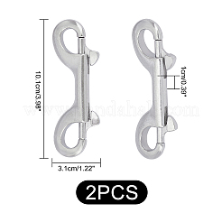 両端ステンレス鋼カニカンスナップフック  ステンレス鋼色  10.1x3.1x1cm  2個/箱&nbsp;STAS-UN0014-71B-P