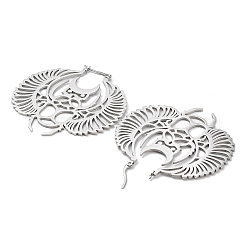 Non-Tarnish 304 Stainless Steel Bat Hoop Earrings for Women&nbsp;LS-EJEW-R156-08P