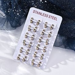 304 Stainless Steel Polishing effect Hoop Earrings&nbsp;EJEW-M001-18GP