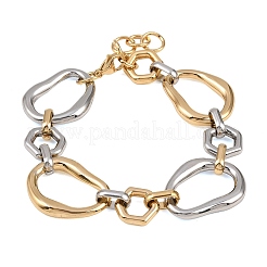 304 Stainless Steel Two Tone Chain Bracelets&nbsp;BJEW-P381-01B-A