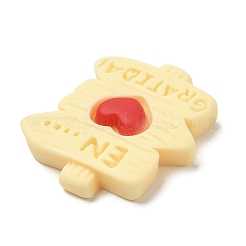 道路標識不透明樹脂カボション  ジュエリー作りのための  淡黄色  22.5x20x5mm&nbsp;RESI-E044-01C
