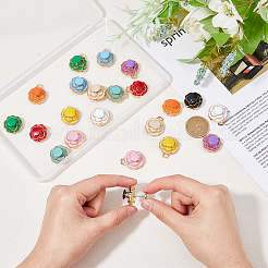 11 セット 11 色椿の花合金エナメル調節可能なジーンズボタンピン  腰締め  衣料品の留め具の縫製  ミックスカラー  22x42x6mm  1セット/色&nbsp;DIY-FG0004-93