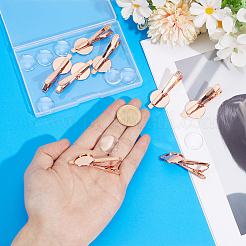 8Pcs Brass Tie Clip Cabochon Settings&nbsp;KK-GO0002-43RG