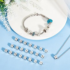 スターリングシルバービーズ  キューブ  ヨーロッパのビーズ  文字Z  6x6x6mm  穴：4.5mm&nbsp;STER-WH20009-04Z-P