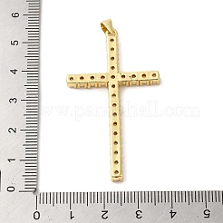 Rack Plating Brass Micro Pave Clear Cubic Zirconia Big Pendants&nbsp;KK-G488-08G