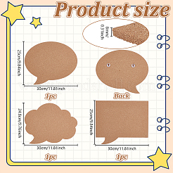 3Pcs 3 Styles Speech Bubble Shape Cork Memo Board Sets&nbsp;DIY-WH0504-933