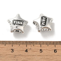 チベット風合金ビーズ  カドミウムフリー＆鉛フリー  スター  14x15x8mm  穴：2mm  約249個/1000g&nbsp;PALLOY-P302-01D-AS