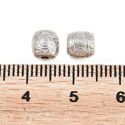 チベットスタイル合金バレルビーズ  カドミウムフリー＆鉛フリー  プラチナ  7x6.5mm  穴：2mm  約1470個/1000g&nbsp;TIBEB-5178-P-RS