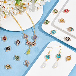 36Pcs 18 Styles Glass Connector Charms&nbsp;GLAA-PH0002-80