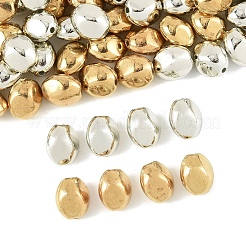 200個2色ccbプラスチックビーズ  オーバル  プラチナ·ゴールデン  7x6x5mm  穴：0.5mm  100個/カラー&nbsp;CCB-YW0001-71
