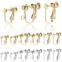 24Pcs 6 Styles Brass Clip-on Earring Findings&nbsp;KK-BBC0019-62