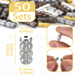 50個5スタイル真鍮製スクリュークラスプ  ミックスカラー  10~14x3~5mm  穴：0.5~1mm  10個/スタイル&nbsp;KK-YW0002-44