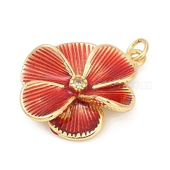 Brass Pave Cubic Zirconia with Enamel Pendants&nbsp;KK-U062-42G-02