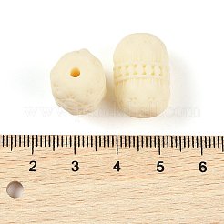 合成シェルと樹脂ビーズ  バレル  ベージュ  19.5x13.5x13mm  穴：2mm&nbsp;BSHE-G036-17