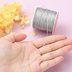 6プライメタリックコード  ジュエリー作りのための  ラウンド  銀  0.4mm  約54.68ヤード（50m）/ロール&nbsp;MCOR-CJ0001-03C-02