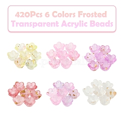 420Pcs 6 Colors Frosted Transparent Acrylic Beads&nbsp;OACR-FS0002-17B