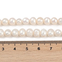 天然養殖淡水パールビーズ連売り  ポテト  グレード3 A  貝殻色  6~6.5mm  穴：0.7mm  約62~63個/連  14.88~15.08インチ（37.8~38.3cm）&nbsp;PEAR-I007-07W-01