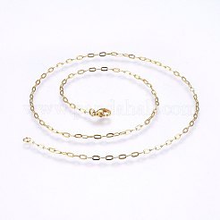 304ステンレススチールアズキチェーンネックレス  カニカン付き  ゴールドカラー  19.69インチ（50cm）  2x0.5mm  リンク：4x2x0.5mm&nbsp;LS-MAK-L015-36B