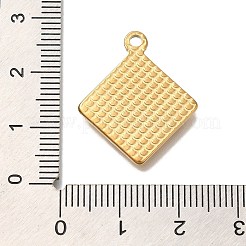イオンプレーティング（IP）304ステンレスペンダント  渦巻きチャーム付きひし形  18KGP本金メッキ  24x20.5x2mm  穴：2mm&nbsp;STAS-P371-020G
