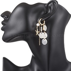 Shell Pearl Hoop Earrings&nbsp;EJEW-TA00789