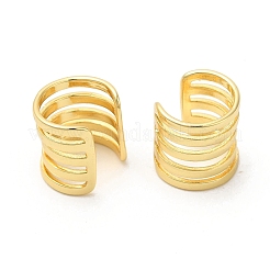 Brass Multi Line Cuff Earrings&nbsp;EJEW-D065-08G