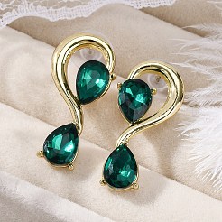 Alloy Rhinestones Stud Earrings&nbsp;EJEW-M075-04G-02