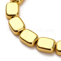 電気メッキガラスビーズセット  長方形  黄金メッキ  10x8x4mm  穴：0.9mm  約40個/連  15.51''（39.4センチメートル）&nbsp;EGLA-H109-09F