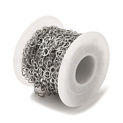 304ステンレススチールハートリンクチェーン  ハンダ付け  スプールで  ステンレス鋼色  5x6.5x0.4mm&nbsp;CHS-C013-04P