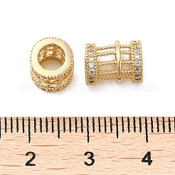 Rack Plating Brass Cubic Zirconia European Beads&nbsp;KK-K349-05G