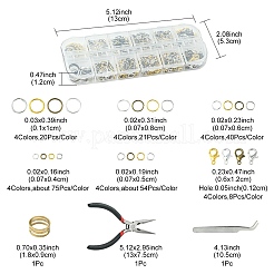 DIYジュエリー作りの発見キット  亜鉛合金カニカンを含む  鉄オープン丸カン  ペンチ  真鍮製リング  ピンセット  ミックスカラー  875個/セット&nbsp;DIY-YW0007-01