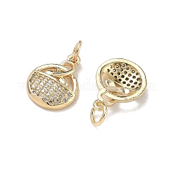 Brass Micro Pave Cubic Zirconia Pendants&nbsp;KK-D235-15G
