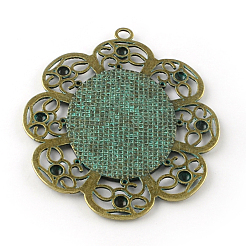 Flower Zinc Alloy Big Pendant Cabochon Settings&nbsp;PALLOY-R065-141-LF