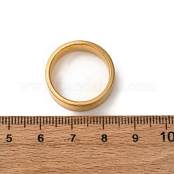 201ステンレススチールワイドバンド指輪  PVD真空メッキ  18KGP本金メッキ  6mm  内径：18mm&nbsp;RJEW-K252-02D-G
