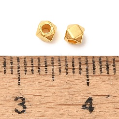 合金のスペーサービーズ  ねじナット  ゴールドカラー  3.5x2.5mm  穴：1mm&nbsp;PALLOY-H528-3mm-G-NR