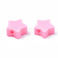手作り樹脂粘土ビーズ  スター  パールピンク  8.5~9x9~9.5x4~5mm  穴：1.6mm&nbsp;CLAY-N011-46A-07