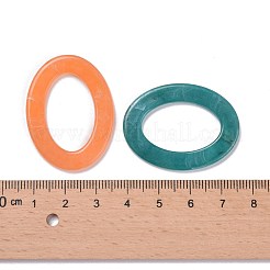 オーバル天然石風アクリルコネクターリング  ミックスカラー  37x28x3.5mm  約250個/500g&nbsp;OACR-R022-M