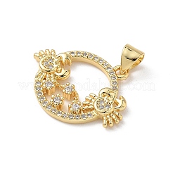 Brass Micro Pave Cubic Zirconia Pendants&nbsp;KK-S337-08G-E