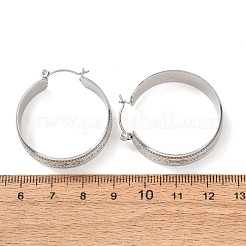 女性用304ステンレスフープピアス  ステンレス鋼色  33.5x31.5x8.5mm&nbsp;SA-CBA4160-24P