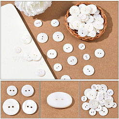 60Pcs 4 Styles Shell Buttons&nbsp;BUTT-SP0001-17